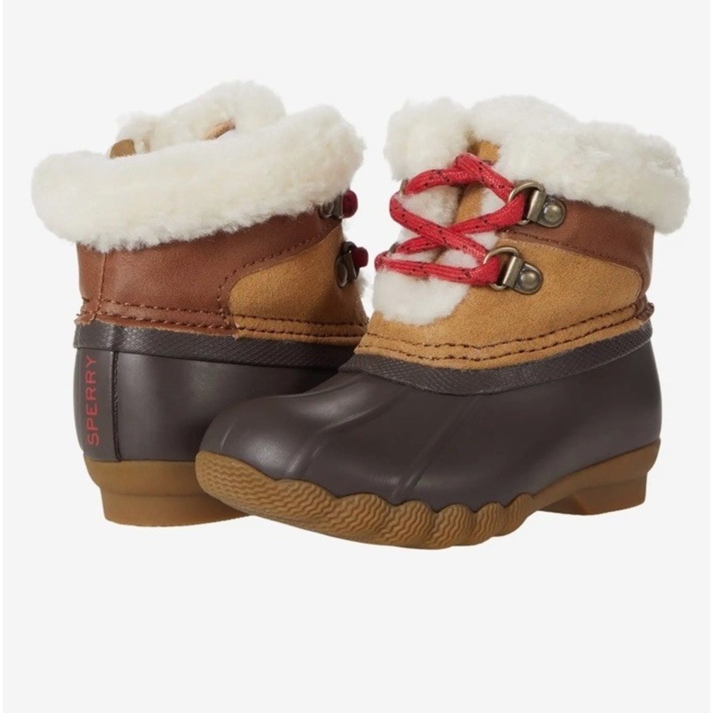 Sperry Girls Alpine Saltwater Medium Tan Duck Boots STK165273  Size 5 New